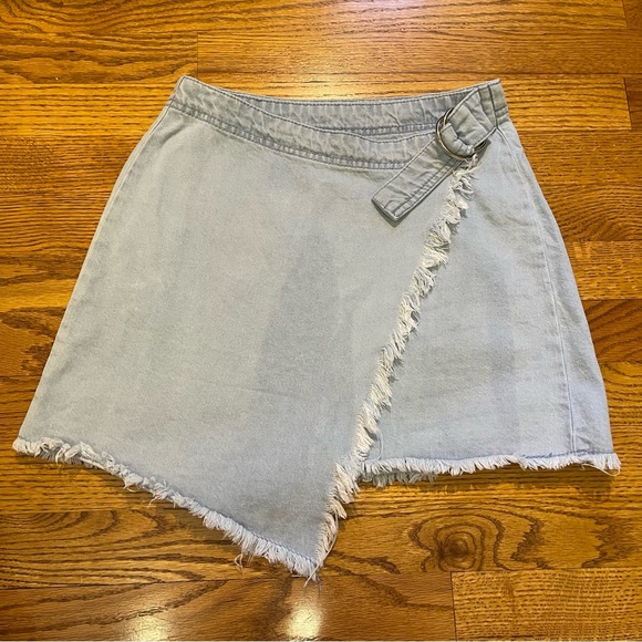 Tobi Denim Light Blue Wash Wrap Skirt - Picture 4 of 10